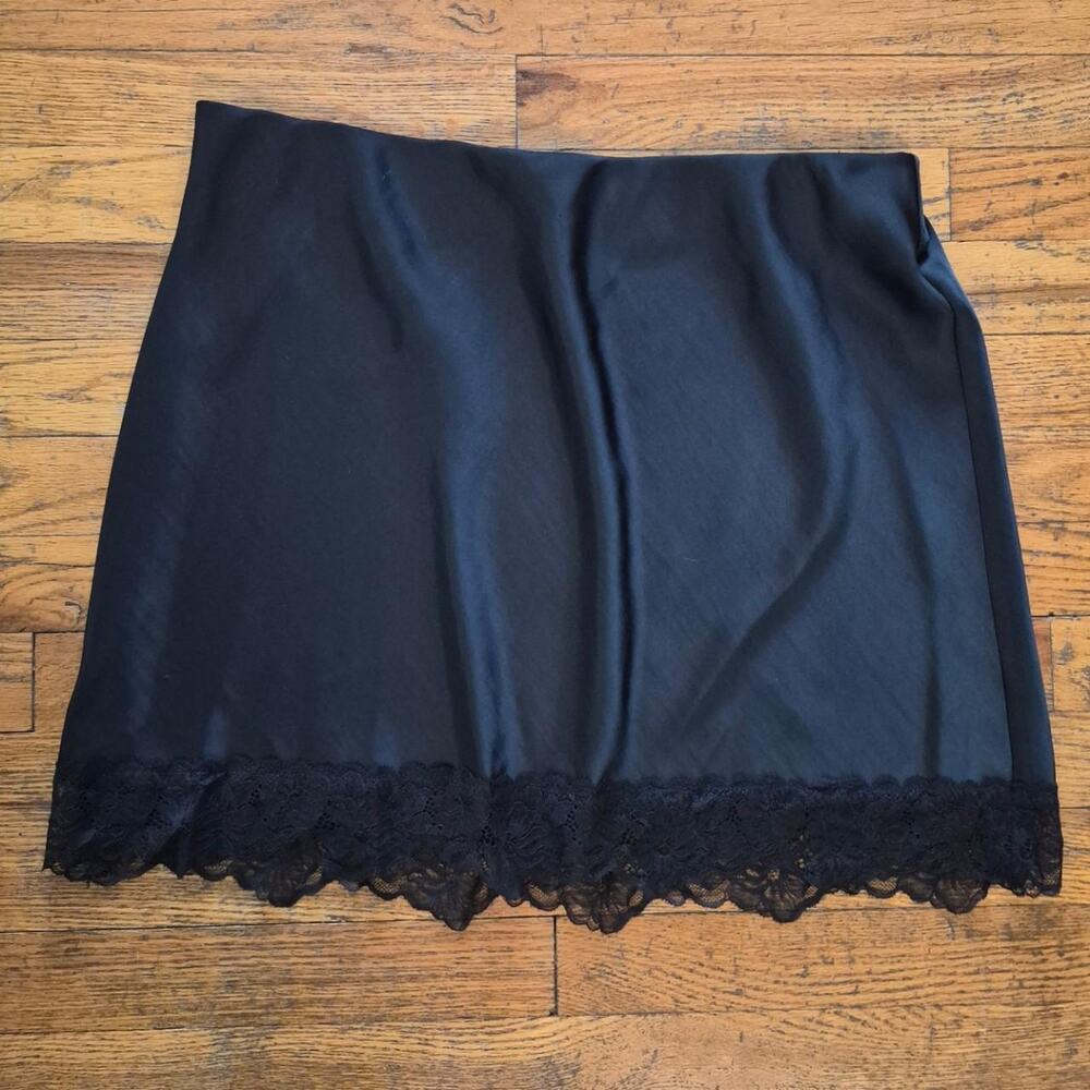 A new day black satin mini skirt